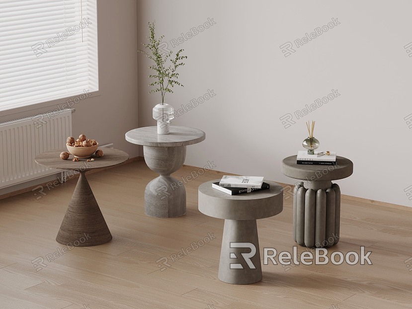 Modern coffee table side table combination decoration model