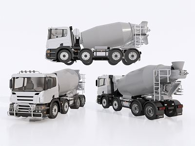 Modern mixer truck cement tanker engineering mixer truck 3d model