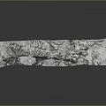 Detailed Natural Landscape Terrain Model With Rolling Mountains And Textured Surface