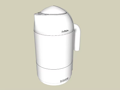 White Braun Electric Kettle A Modern Daily Electrical Appliance For Household Use 3d model