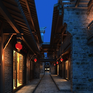 Ancient Architecture, Ancient Street, New Chinese Style Street, Inner Street, Narrow Street 3d model