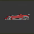 Red Open Top Race Car With Streamlined Design Transparent Cockpit Silver Accents And Rear Wing