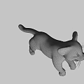 Playful Tiger Cub Running Dynamic 3D Model Black Background 3d model