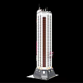 Modern High Rise Residential Building With Glass Curtain Wall And Balcony Design