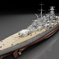 Detailed Battleship Model Featuring Main Turrets And Upper Deck Structure 3d model
