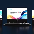 Siemens Innovate for MORE Event Stage with 3D Innovation Letters and Digital Screens