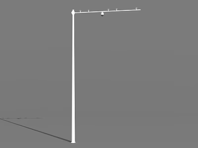 Smart Machine Outdoor Street Light With White Pole And Illumination Features 3d model