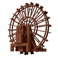 Garden Ornaments With Various Wooden Water Wheel Designs For Outdoor Decor