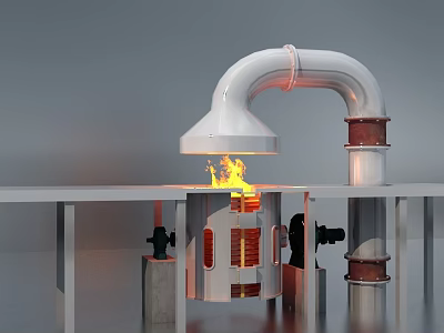 Metal Melting Furnace Modern Melting Furnace 3d model