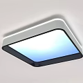 Modern Ceiling Lights with Rectangular and Round Designs Blue White Lighting