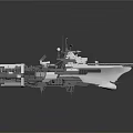 Futuristic Watercraft Design with Advanced Multi Deck Structure and Antenna Systems