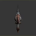 Realistic Colorful Dinosaur 3D Model With Spiked Sail And Open Mouth