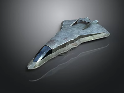 Silver Sleek Stealth Aircraft Model With Metallic Finish And Futuristic Design 3d model