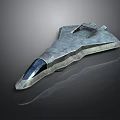 Silver Sleek Stealth Aircraft Model With Metallic Finish And Futuristic Design