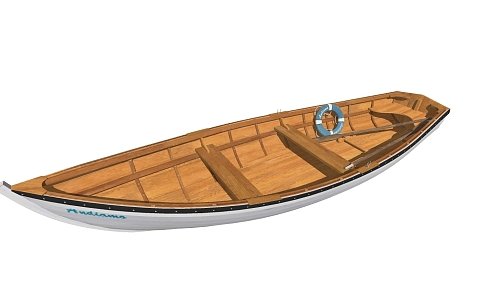 Modern Boat Small Wooden Boat 3d model