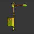 Industrial Equipment System With Blue Hanging Frame Yellow Balls Control Boxes And Cables