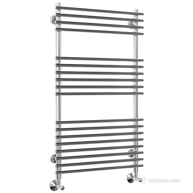 Modern Stainless Steel Bathroom Rack With Multiple Towel Hanging Bars 3d model 