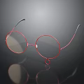 Modern Minimalist Round Red Frame Glasses With Black Temple For Daily Use