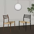 Modern Wooden Dining Chairs With Woven Seats Black And Brown In Stylish Interior