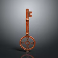 Vintage Brass Key with Intricate Circular Handle Design for Home Decor and Daily Use