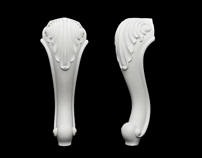 Elegant White Decorative Columns With Ornate Carved Floral Motifs And Classical Architectural Design 3d model