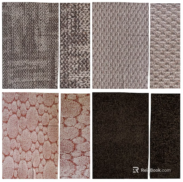 Square Rugs with Various Textured Patterns and Color Options for Home Decor 3d model