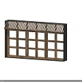 Traditional Wooden Casement Window With Grid Pattern Panes And Decorative Frame Design 3d model