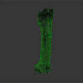 Natural Wood Tree Stump Decorative Piece With Green Stone Base And Natural Texture