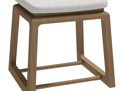 Stylish Wooden Shoe Bench With Gray Padded Seat And Sturdy Frame 3d model