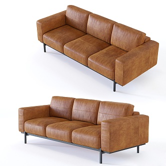 Casual Sofa Casual Sofa Living Room Sofa Multi-person Sofa Pillow Home Furniture Simple Leather Sofa 3d model