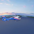 Modern Helicopter Small Commercial Helicopter 3d model