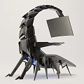 Futuristic Ergonomic Chair With Curved Arc LED Lights And Built In Screen