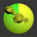 3D Skunk Character Model Standing On Brown Base Holding Plate With Food And Orange Apron