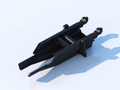 Black Industrial Mechanical Component With Metal Structure And Connection Parts 3d model