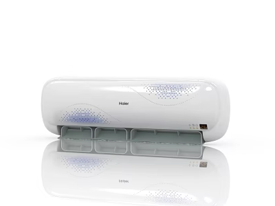 Haier Air Cooler Fan White Modern Design With Cooling Vents And Patterned Surface 3d model