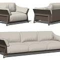 Modern Combination Sofa Multiplayer Sofa Single Sofa 3d model