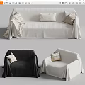 Modern Multiplayer Sofa Single Sofa 3d model