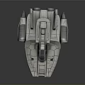 Futuristic Aerodynamic Spaceship Design With Cockpit Wings And Engines 3D Render