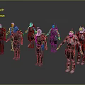 Multiple Sci Fi Warrior Characters With Diverse Armored Suits And Varied Poses 3d model