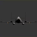 Detailed Silver Gray Model Jet Fighter With Yellow Markings And Reflective Base