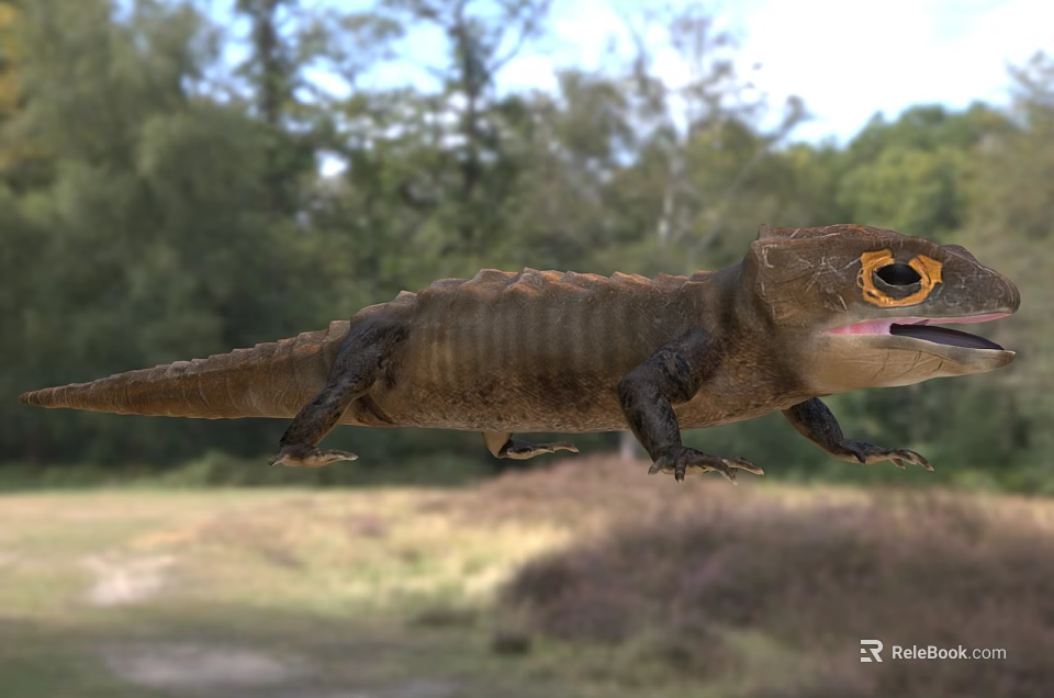 Reptile With Distinctive Features In Natural Environment 3d model 