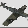 Detailed Vintage Military Aircraft Model With Camouflage Paint Cross Insignia And Number 2