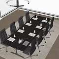 Modern conference table and chair combination 3d model
