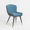 Modern Blue Tufted Upholstered Accent Chair With Gray Frame And Golden Legs
