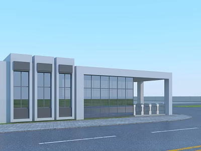 Entrance to the gate of the doorman's communication room 3d model