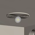 Modern Style Circular Ceiling Light With Wavy Pattern And White Bulb 3d model