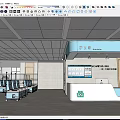Modern Hospital Nurse Station Interior Featuring Electronic Display And Waiting Chairs