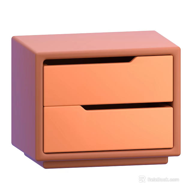 Modern Entryway Side Cabinet With Two Pink Drawers For Modern Home Storage Design 3d model 