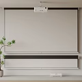 Projector Projection Curtain Projection Equipment Display Screen Projector Potted Laser TV Appliance 3d model