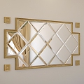 Jane European wall mirror decorative mirror mirror wall decoration pendant 3d model